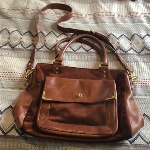 Leather and Suede Tory Burch Shoulder Bag